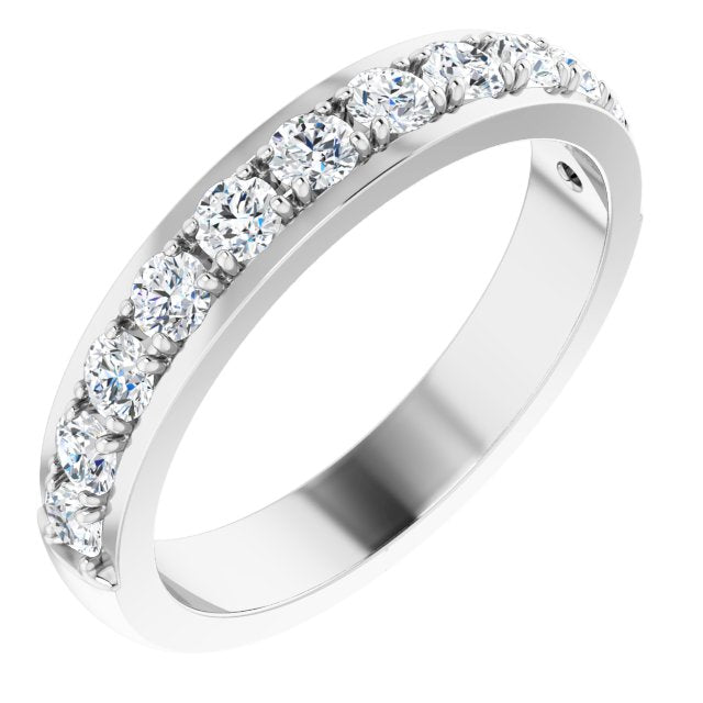 0.75 ct. Round Cut Diamond Wedding Band-VIRABYANI